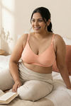 Zivame True Curv Maternity Double Layered Non Wired Full Coverage Nursing Bra - Peach Pearl — thumbnail 4